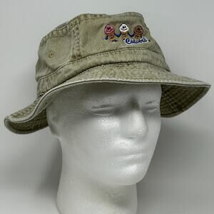 Vintage 90s Culvers Restaurant Bucket Hat Beige Fishermans Hat Pail Hat L-XL